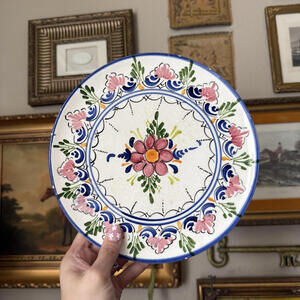 Vintage Blue and Floral Plate